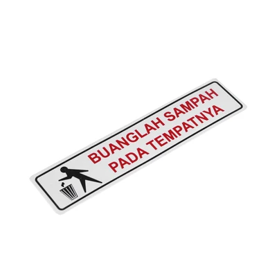 Gambar Krisbow Stiker Anodized Buanglah Sampah Pada Tempatnya 4.5x19.5 cm
