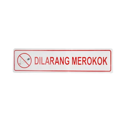 Gambar Krisbow Stiker Anodized Dilarang Merokok 4.5x19.5 cm