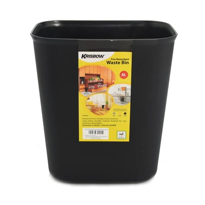 Gambar Krisbow 8 Ltr Tempat Sampah Plastik Tahan Api Gx-003c - Hitam