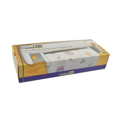 Gambar Krischef Holder Tisu Dapur Roll Plastik 2 In 1 - Putih