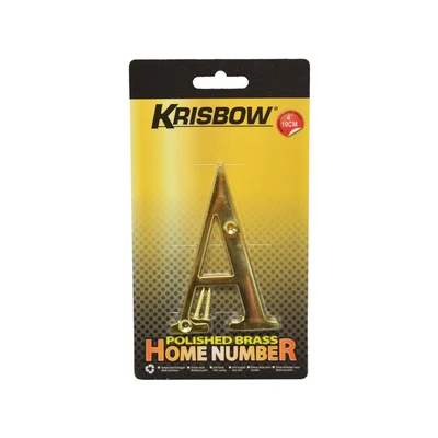 Gambar Krisbow Huruf Rumah A Polish Brass 10 cm