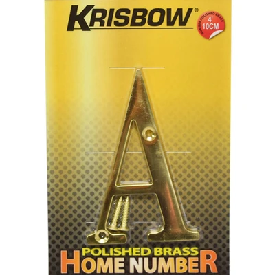 Gambar Krisbow Huruf Rumah A Polish Brass 10 cm