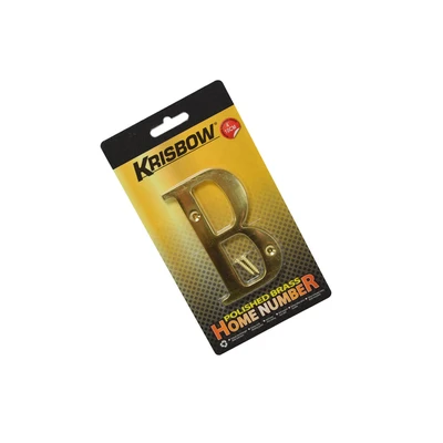 Gambar Krisbow Huruf Rumah B Polish Brass 10 cm