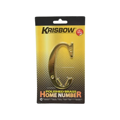 Gambar Krisbow Huruf Rumah C Polish Brass 10 cm