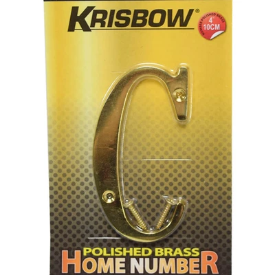 Gambar Krisbow Huruf Rumah C Polish Brass 10 cm