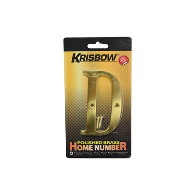Gambar Krisbow Huruf Rumah D Polish Brass 10 cm