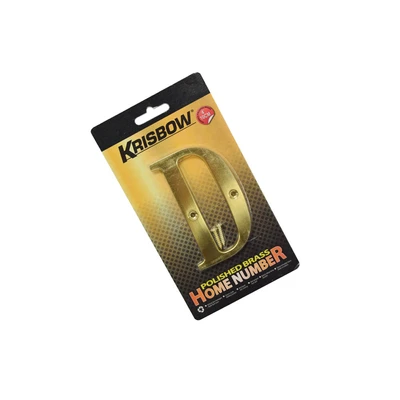 Gambar Krisbow Huruf Rumah D Polish Brass 10 cm