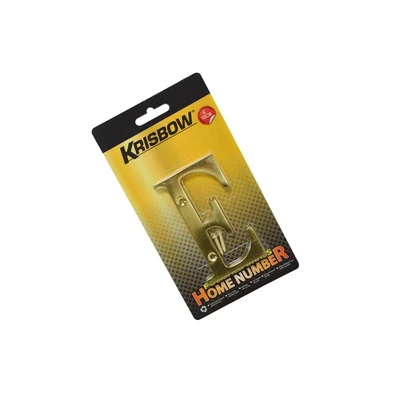 Gambar Krisbow Huruf Rumah E Polish Brass 10 cm