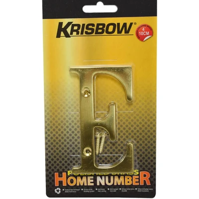 Gambar Krisbow Huruf Rumah E Polish Brass 10 cm