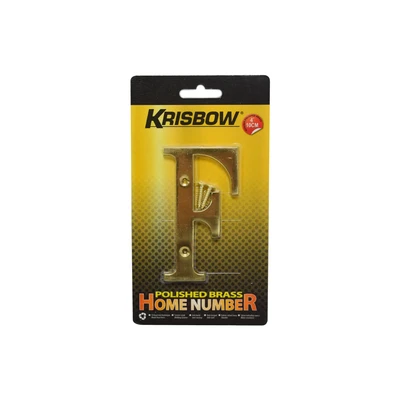 Gambar Krisbow Huruf Rumah F Polish Brass 10 cm
