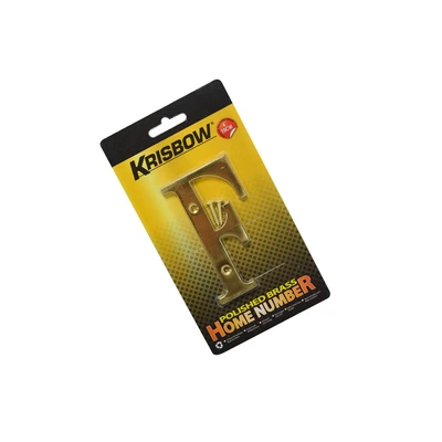 Gambar Krisbow Huruf Rumah F Polish Brass 10 cm