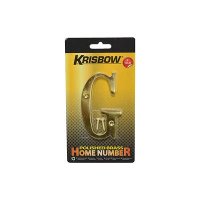 Gambar Krisbow Huruf Rumah G Polish Brass 10 cm