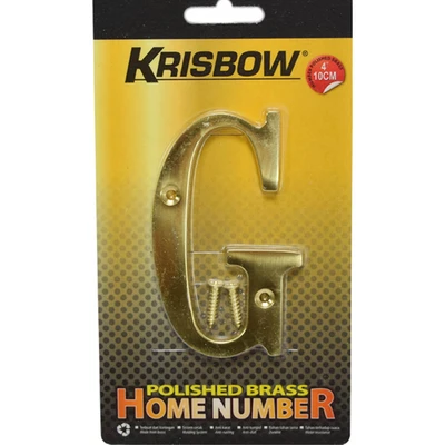 Gambar Krisbow Huruf Rumah G Polish Brass 10 cm