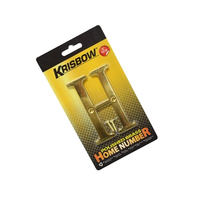 Gambar Krisbow Huruf Rumah H Polish Brass 10 cm