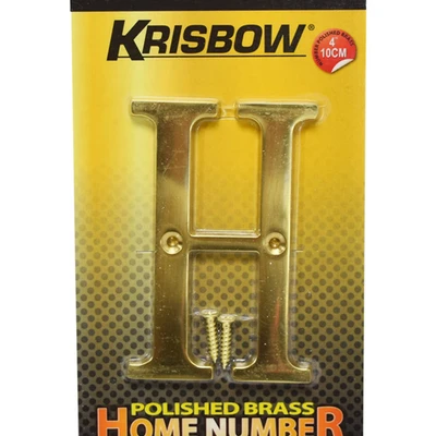 Gambar Krisbow Huruf Rumah H Polish Brass 10 cm