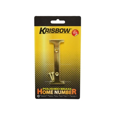 Gambar Krisbow Huruf Rumah I Polish Brass 10 cm