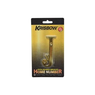 Gambar Krisbow Huruf Rumah J Polish Brass 10 cm