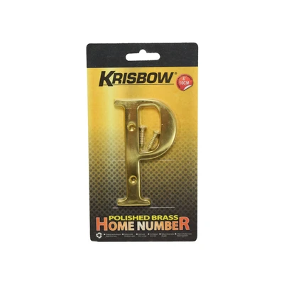 Gambar Krisbow Huruf Rumah P Polish Brass 10 cm