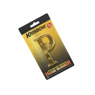 Gambar Krisbow Huruf Rumah P Polish Brass 10 cm