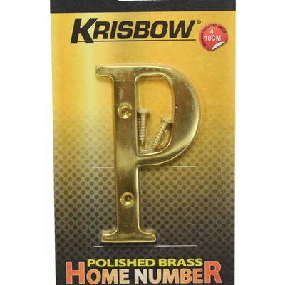 Gambar Krisbow Huruf Rumah P Polish Brass 10 cm