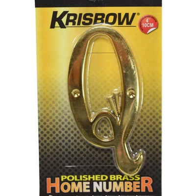 Gambar Krisbow Huruf Rumah Q Polish Brass 10 cm