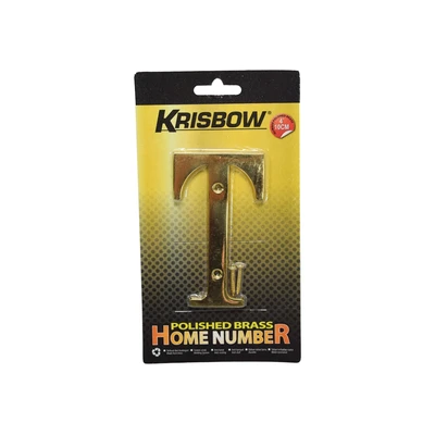 Gambar Krisbow Huruf Rumah T Polish Brass 10 cm