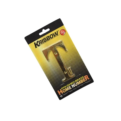 Gambar Krisbow Huruf Rumah T Polish Brass 10 cm