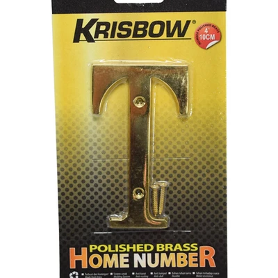Gambar Krisbow Huruf Rumah T Polish Brass 10 cm