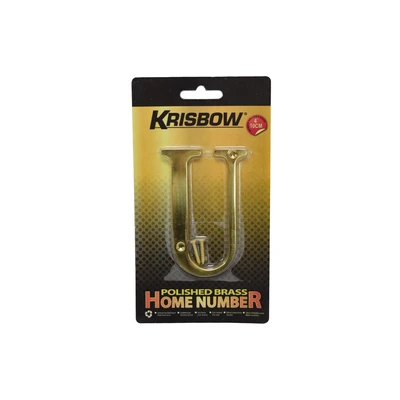 Gambar Krisbow Huruf Rumah U Polish Brass 10 cm