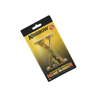 Gambar Krisbow Huruf Rumah x Polish Brass 10 cm