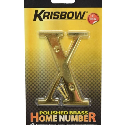 Gambar Krisbow Huruf Rumah x Polish Brass 10 cm