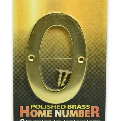Gambar Krisbow Nomor Rumah 0 Polish Brass 10 cm
