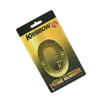 Gambar Krisbow Nomor Rumah 0 Polish Brass 10 cm