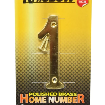 Gambar Krisbow Nomor Rumah 1 Polish Brass 10 cm