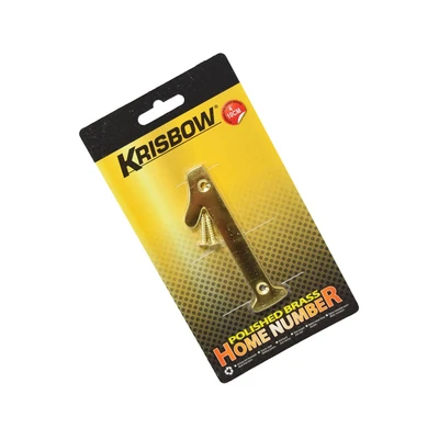 Gambar Krisbow Nomor Rumah 1 Polish Brass 10 cm
