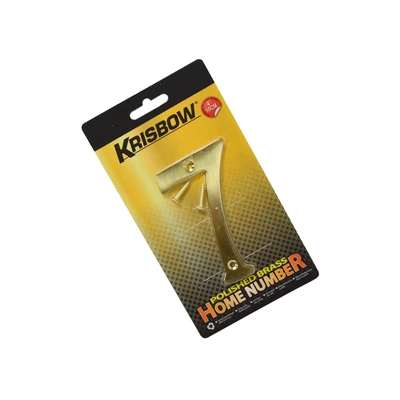 Gambar Krisbow Nomor Rumah 7 Polish Brass 10 cm