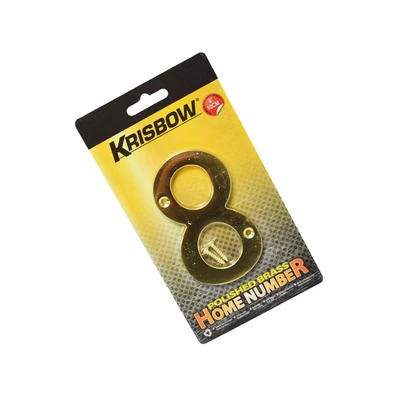 Gambar Krisbow Nomor Rumah 8 Polish Brass 10 cm