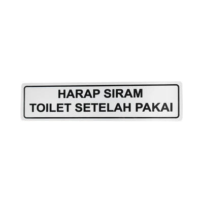 Gambar Krisbow Stiker Anodized Harap Siram Toilet 4.5x19.5 cm