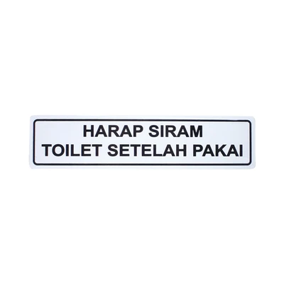 Gambar Krisbow Stiker Anodized Harap Siram Toilet 4.5x19.5 cm