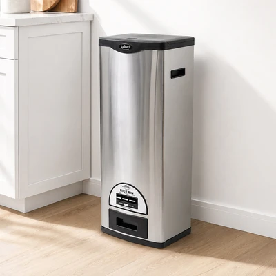 Gambar Culinart Tempat Beras Stainless Steel Dengan Auto Keyboard 37.5 liter - Silver