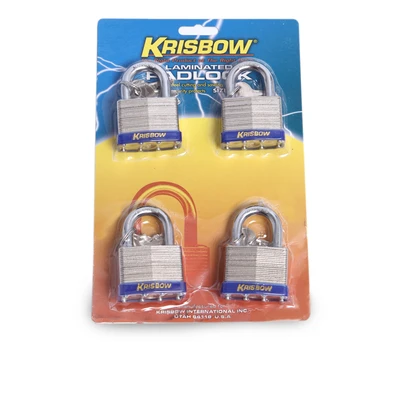 Gambar Krisbow Gembok Baja Dengan Kunci 50mm 4Pcs
