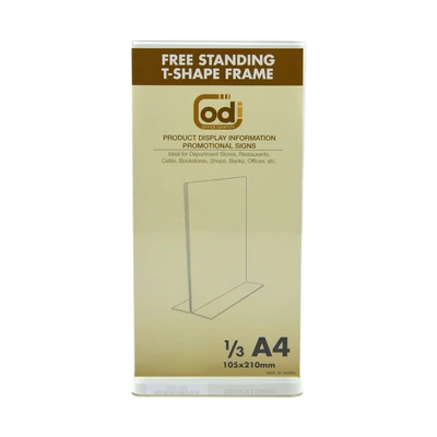 Gambar Odi Sign Holder Vertikal T 1/3 A4 Akrilik