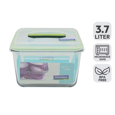 Gambar Glasslock Handy Wadah Makanan Rectangle 3.7 Liter
