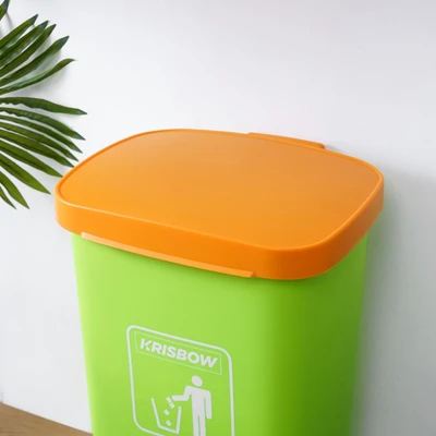 Gambar Krisbow Tempat Sampah Pedal Plastik 50 Liter - Hijau/Oranye