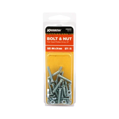 Gambar Krisbow Set Baut Dan Mur 4 X 24 mm 15 Pcs