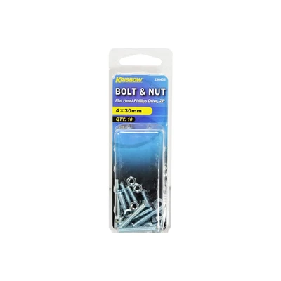 Gambar Krisbow 4 X 30 mm Set 10 Pcs Baut Dan Mur