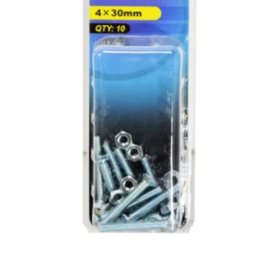 Gambar Krisbow 4 X 30 mm Set 10 Pcs Baut Dan Mur