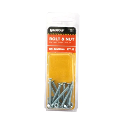 Gambar Krisbow Set Baut Dan Mur 4 X 36 mm 10 Pcs