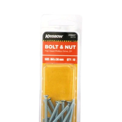 Gambar Krisbow Set Baut Dan Mur 4 X 36 mm 10 Pcs