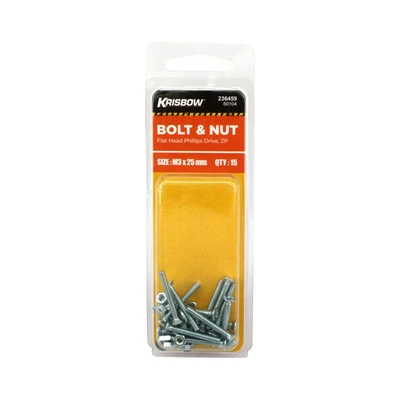 Gambar Krisbow Set Mur Dan Baut Philips 3x25 mm 15 pcs